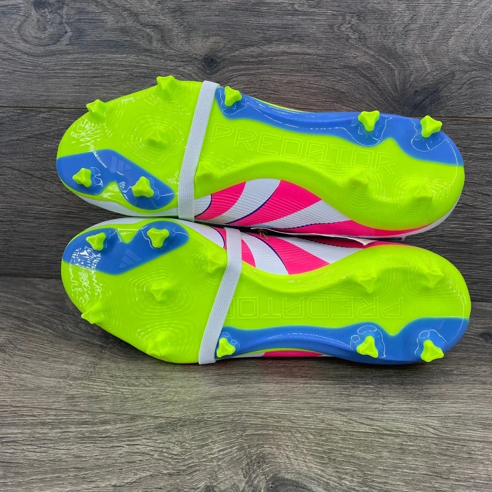 Adidas Predator League FT Soccer Cleats Mens Size 9 White Pink Lemon ID1320